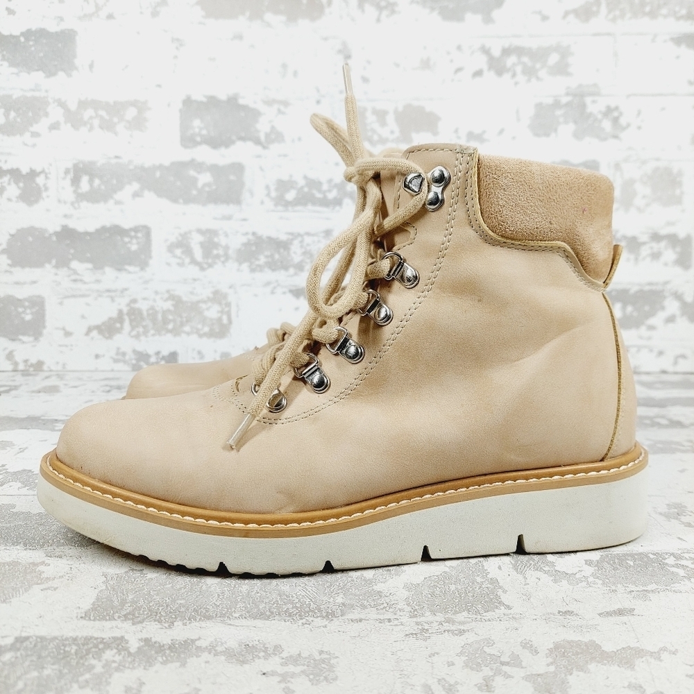 Aldo Tan Faux Leather Lace Up Faux Fur Inner Winter Boots i285